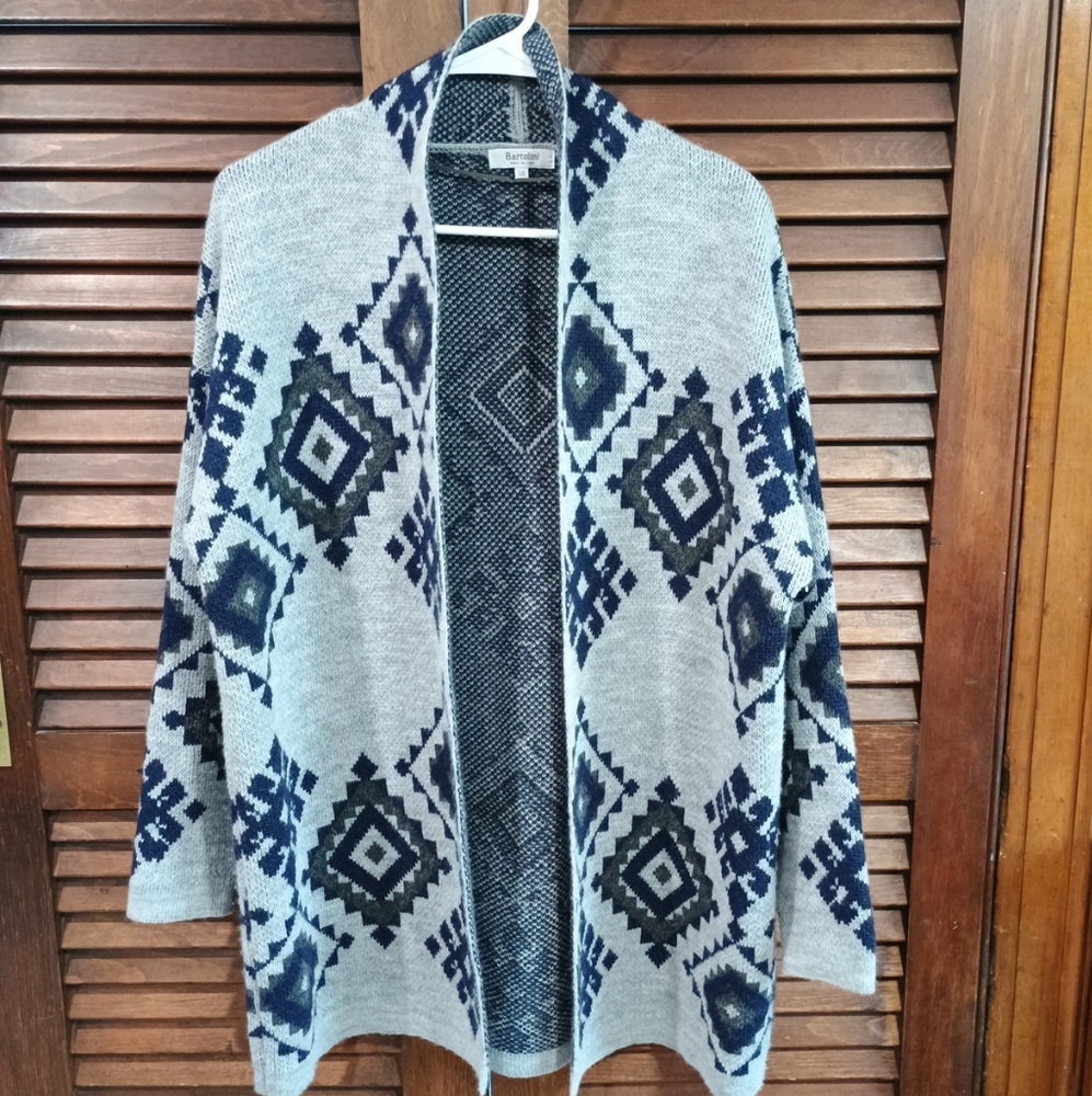 Bartolini Italian Cardigan Aztec Southwestern Sweater Size Medium Boho Style